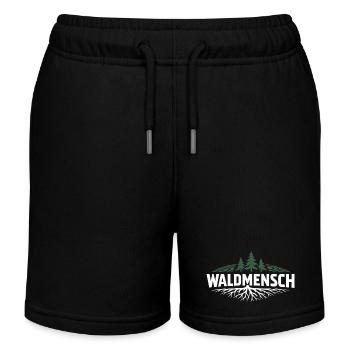 Waldmensch – Connecté à la nature - Short de jogging enfant bio Stanley/Stella - noir - Devant