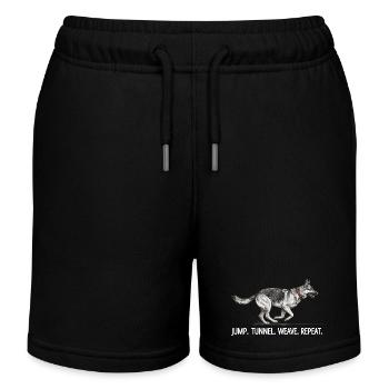 Agility Schäferhund Jump Tunnel Repeat - Kinder Organic Joggingshorts Mini Bolter von Stanley/Stella - Schwarz - Vorne