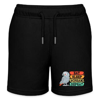 Parrot Grey - Kids Organic Sweat Shorts by Stanley/Stella - black - Front