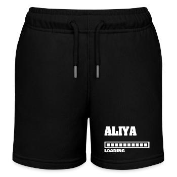 Geburt Aliya - Kinder Organic Joggingshorts Mini Bolter von Stanley/Stella - Schwarz - Vorne