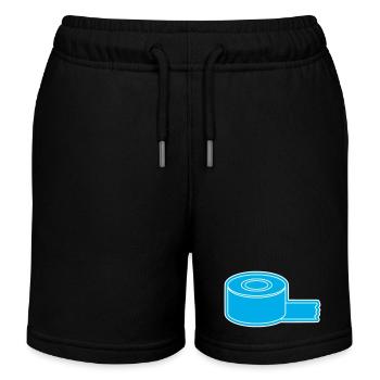 Adhesive Tape Roll Outline - Kids Organic Sweat Shorts by Stanley/Stella - black - Front