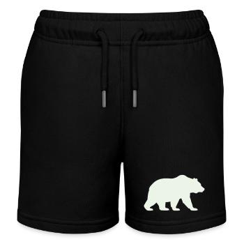 Zartgrüne Bären-Silhouette - Kinder Organic Joggingshorts Mini Bolter von Stanley/Stella - Schwarz - Vorne