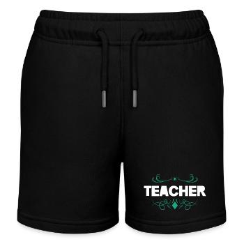 Lehrer Ornament Schriftzug - Kinder Organic Joggingshorts Mini Bolter von Stanley/Stella - Schwarz - Vorne