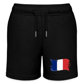 FRANCE FLAG FLAG FRANCE - Kids Organic Sweat Shorts by Stanley/Stella - black - Front