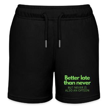 Lieber später als nie - Kinder Organic Joggingshorts Mini Bolter von Stanley/Stella - Schwarz - Vorne