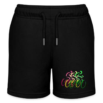 Bike Race red yellow green - Kids Organic Sweat Shorts by Stanley/Stella - black - Front