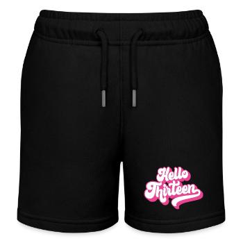 Geschenk zum 13. Geburtstag, Hallo Dreizehn, 13 Jahre - Kinder Organic Joggingshorts Mini Bolter von Stanley/Stella - Schwarz - Vorne