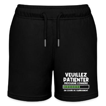 Veuillez patienter prochaine connerie en cours - Short de jogging enfant bio Stanley/Stella - noir - Devant