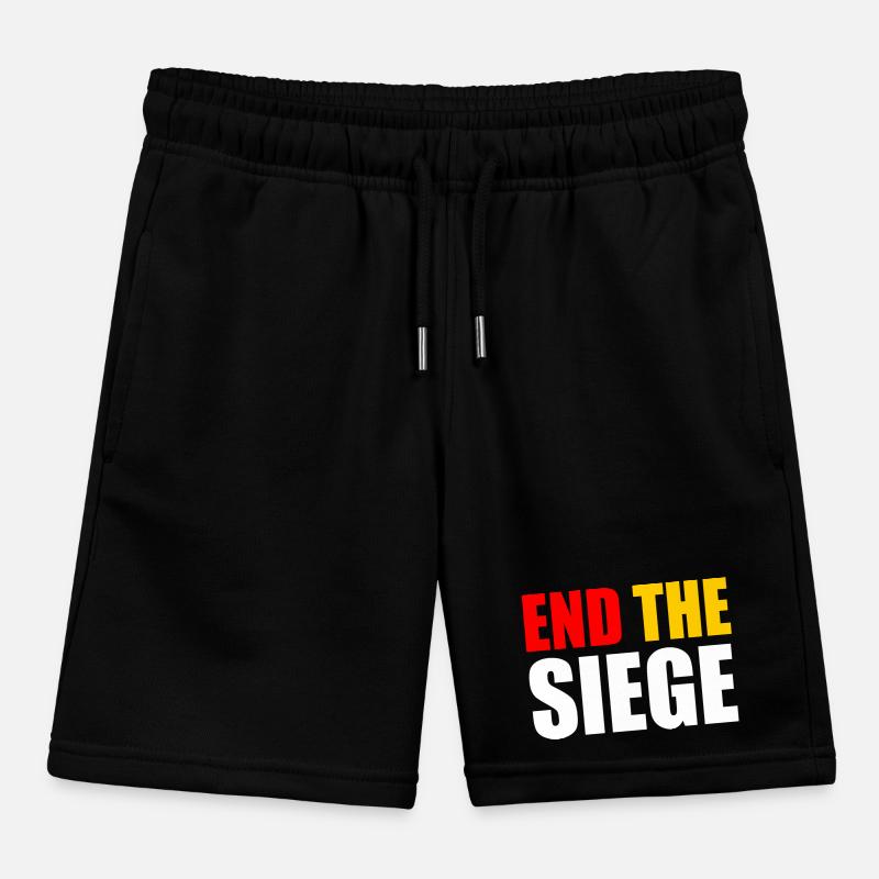 End the siege Kids Organic Sweat Shorts by Stanley/Stella