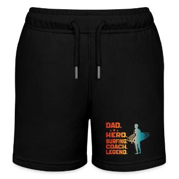 Dad Hero Surfing Coach Legend Funny Surfing Dad - Short de jogging enfant bio Stanley/Stella - noir - Devant