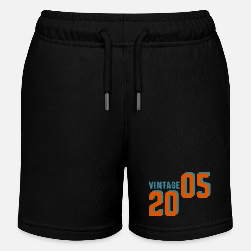 Vintage rétro 2005 - Short de jogging enfant bio Stanley/Stella - noir