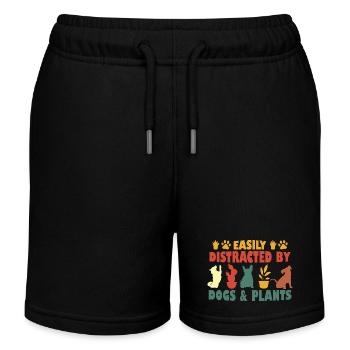 Leicht abgelenkt von Hunden und Pflanzen - Kinder Organic Joggingshorts Mini Bolter von Stanley/Stella - Schwarz - Vorne