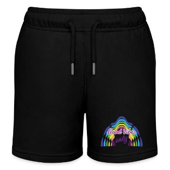 Nur gute Laune - Kinder Organic Joggingshorts Mini Bolter von Stanley/Stella - Schwarz - Vorne