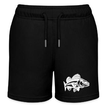 Eleganter Zander Fisch - Kinder Organic Joggingshorts Mini Bolter von Stanley/Stella - Schwarz - Vorne