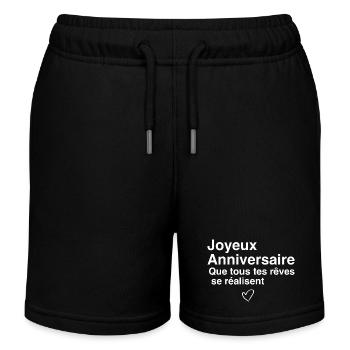 Joyeux Anniversaire - Short de jogging enfant bio Stanley/Stella - noir - Devant