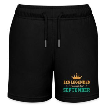 Die Legenden werden im September geboren - Kinder Organic Joggingshorts Mini Bolter von Stanley/Stella - Schwarz - Vorne