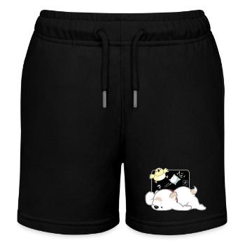 Dog Korean - Japanese Style 04B - Kids Organic Sweat Shorts by Stanley/Stella - black - Front
