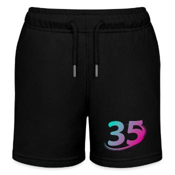Nummer 35 mehrfarbig - Kinder Organic Joggingshorts Mini Bolter von Stanley/Stella - Schwarz - Vorne