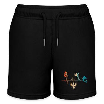 Herzschlag ein Drache Phönix Greif Meerjungfrau - Kinder Organic Joggingshorts Mini Bolter von Stanley/Stella - Schwarz - Vorne