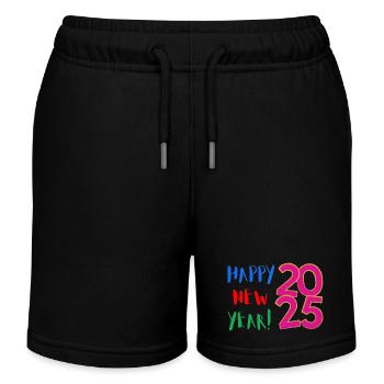 Bonne Année 2025 - Short de jogging enfant bio Stanley/Stella - noir - Devant