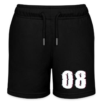 Acht 8 Zahl 08 Effekt Verzerrt Nummer - Kinder Organic Joggingshorts Mini Bolter von Stanley/Stella - Schwarz - Vorne