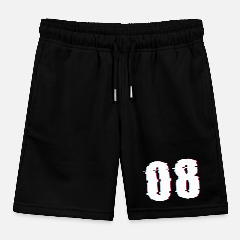 Eight 8 Number 08 Effect Distorted Number Kids Organic Sweat Shorts by Stanley/Stella
