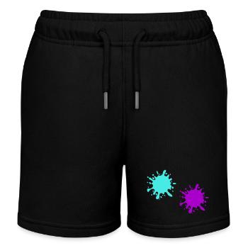 Splashes of paint - Kids Organic Sweat Shorts by Stanley/Stella - black - Front