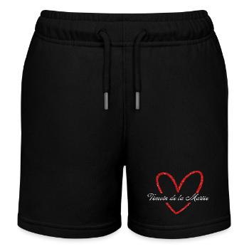 Témoin de La mariée cœur rouge pailleté - Short de jogging enfant bio Stanley/Stella - noir - Devant
