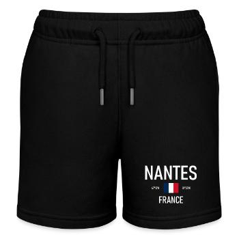 Nantes - France - France - Coordonnées du drapeau - Short de jogging enfant bio Stanley/Stella - noir - Devant