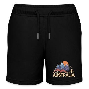 Australia Australia Abstract Mountains Gift - Kids Organic Sweat Shorts by Stanley/Stella - black - Front