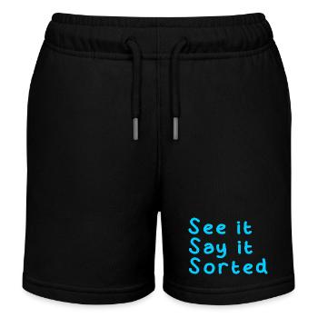 SEE IT SAY IT SORTED - Kids Organic Sweat Shorts by Stanley/Stella - black - Front