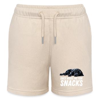 Only Wake Me For Snacks Chien Labrador Noir - Short de jogging enfant bio Stanley/Stella - écru doux - Devant