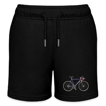 Rennrad 50er Jahre - Kinder Organic Joggingshorts Mini Bolter von Stanley/Stella - Schwarz - Vorne