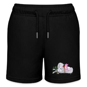 Wunderbares Einhorn mit Fee - Kinder Organic Joggingshorts Mini Bolter von Stanley/Stella - Schwarz - Vorne