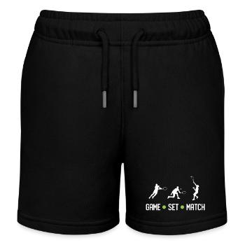 Tennis - Spiel Set Match - Kinder Organic Joggingshorts Mini Bolter von Stanley/Stella - Schwarz - Vorne