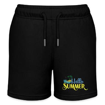 Hallo Summmer - Kinder Organic Joggingshorts Mini Bolter von Stanley/Stella - Schwarz - Vorne