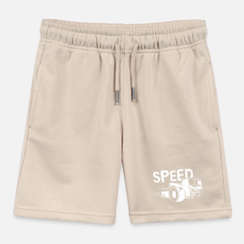 Speed Formula Auto - Racing Illustration Kids Organic Sweat Shorts by Stanley/Stella