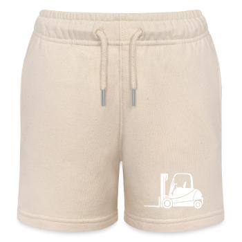 Gabelstapler Silhouette: Transport & Staplerfahrer - Kinder Organic Joggingshorts Mini Bolter von Stanley/Stella - Natur - Vorne