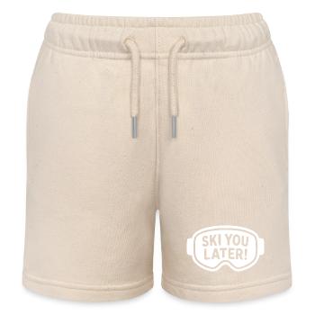 Skibrille – Ski You Later! Spruch -Sprüche - Kinder Organic Joggingshorts Mini Bolter von Stanley/Stella - Natur - Vorne