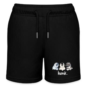 Bavardages drôles de manchots - Short de jogging enfant bio Stanley/Stella - noir - Devant