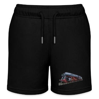 Dampflok im Retro-Look 01 519 - Kinder Organic Joggingshorts Mini Bolter von Stanley/Stella - Schwarz - Vorne