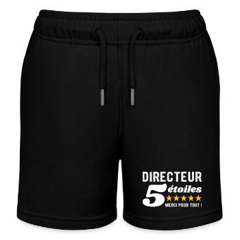 Cadeau Directeur 5 Étoiles - Merci pour tout  - Short de jogging enfant bio Stanley/Stella - noir - Devant
