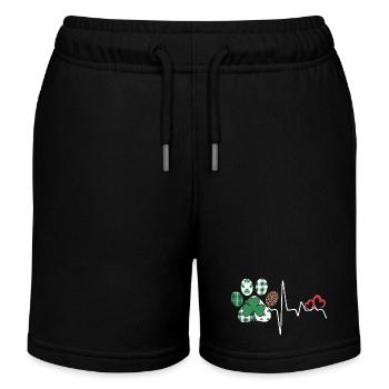 Kleeblatt Rhythmus Herzschlag - Kinder Organic Joggingshorts Mini Bolter von Stanley/Stella - Schwarz - Vorne