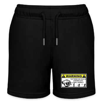 Turbo Warning - Kids Organic Sweat Shorts by Stanley/Stella - black - Front