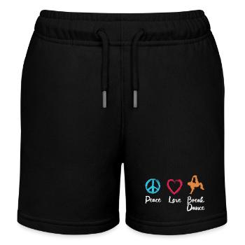 Breakdance Paix Amour - Short de jogging enfant bio Stanley/Stella - noir - Devant