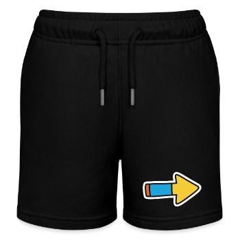 Comic Pfeil Richtung Rechts - Kinder Organic Joggingshorts Mini Bolter von Stanley/Stella - Schwarz - Vorne