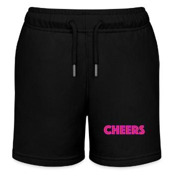 "Cheers" neon lettering - Kids Organic Sweat Shorts by Stanley/Stella - black - Front