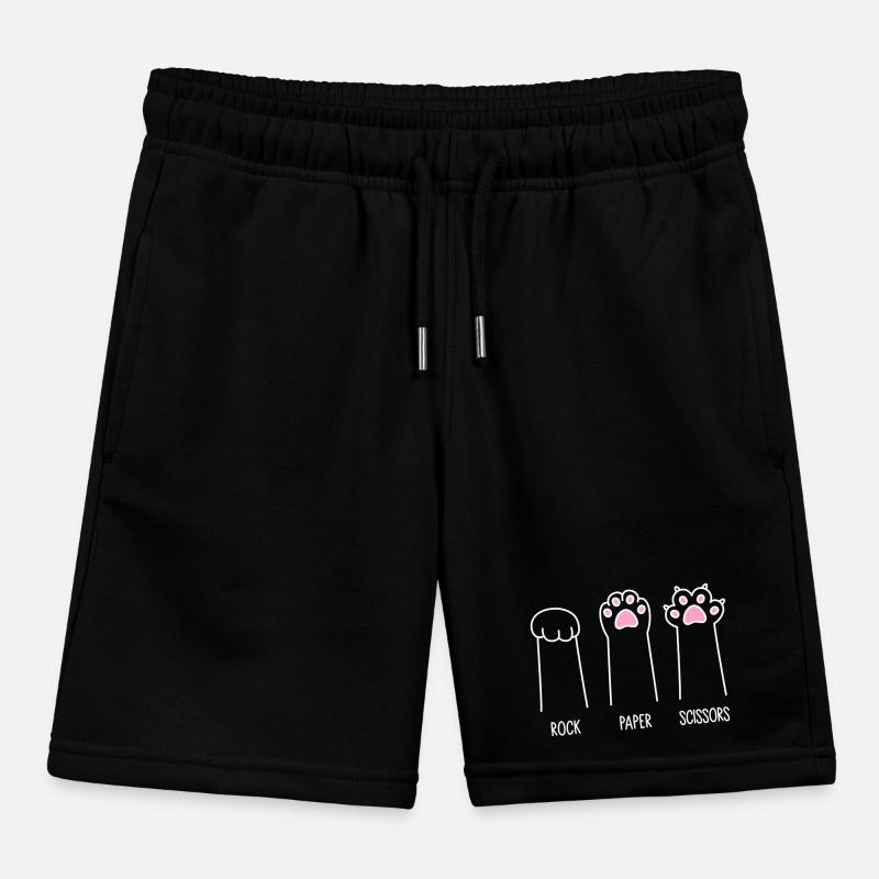 Rock Paper Scissors - Cat Paws Kids Organic Sweat Shorts by Stanley/Stella