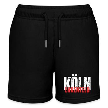 Ehrenfeld weiß rot - Kinder Organic Joggingshorts Mini Bolter von Stanley/Stella - Schwarz - Vorne