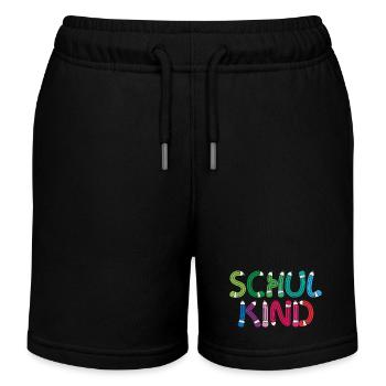 Schulkind 2026 Schule Einschulung Schulanfang - Kinder Organic Joggingshorts Mini Bolter von Stanley/Stella - Schwarz - Vorne
